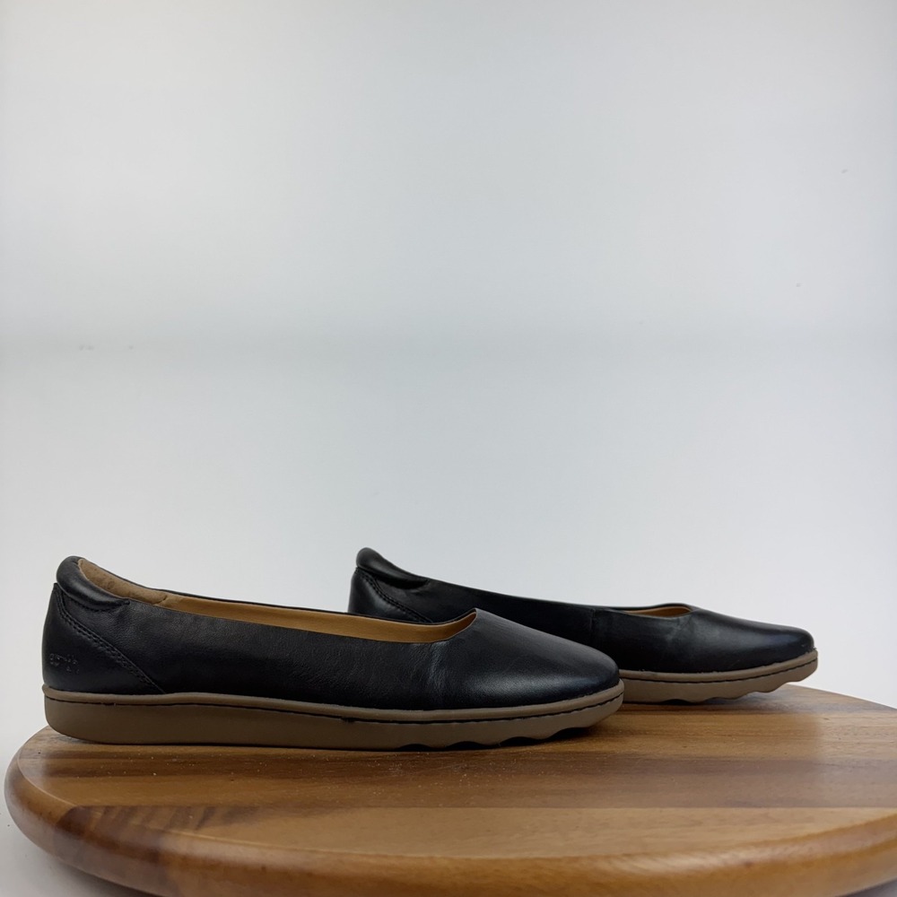 New Womens Earth Landen Black Leather Comfort Formal Ballet Flats Shoe Size 10 W